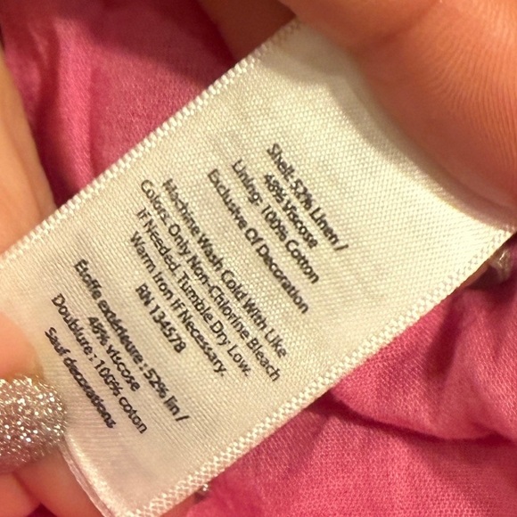 VINEYARD VINES Women’s Pink Embroidered Ruffle Popover Drawstring Romper Size M - Picture 5 of 6